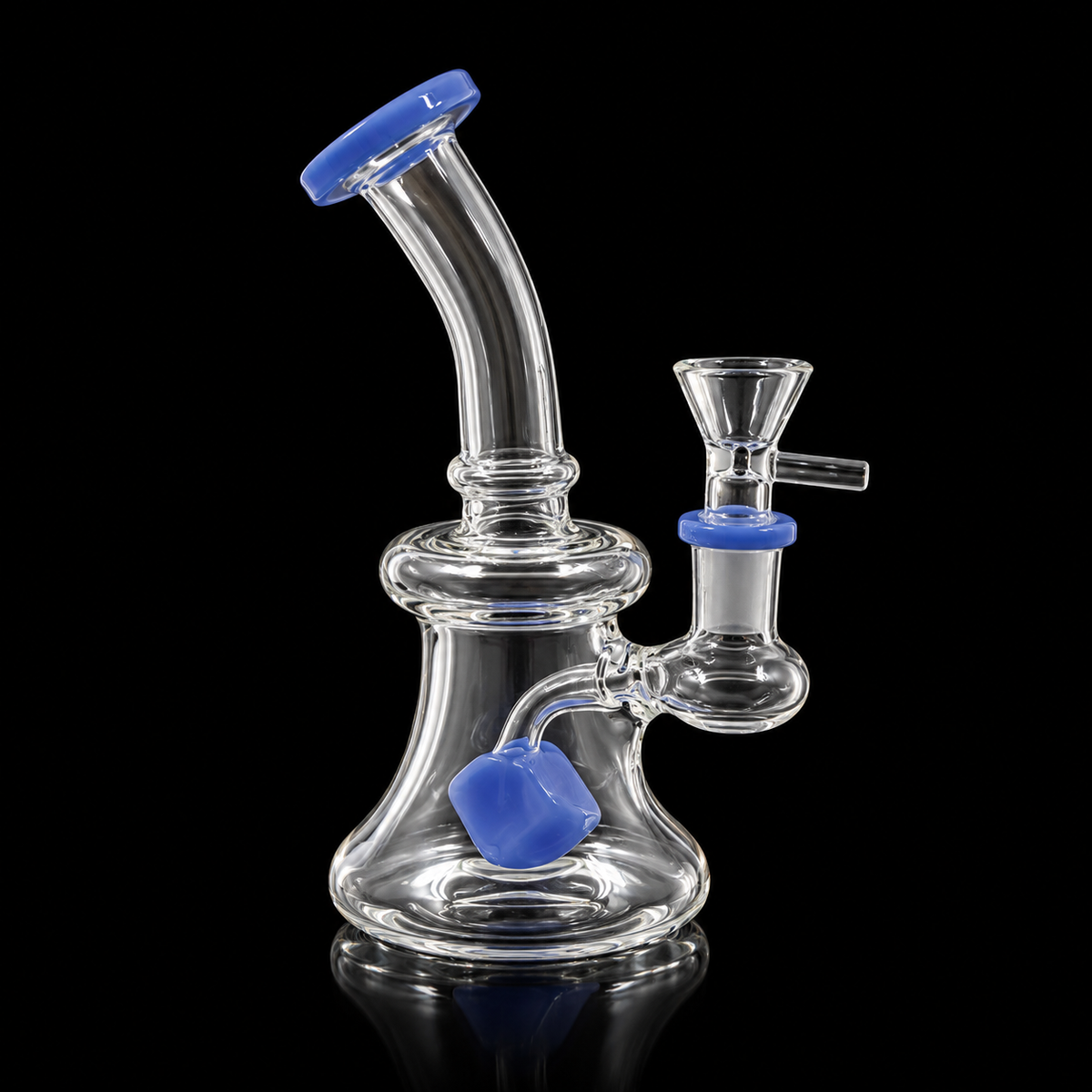 Cube Perc Bent Neck Glass Dab Rig Wholesale RK Quality Glass