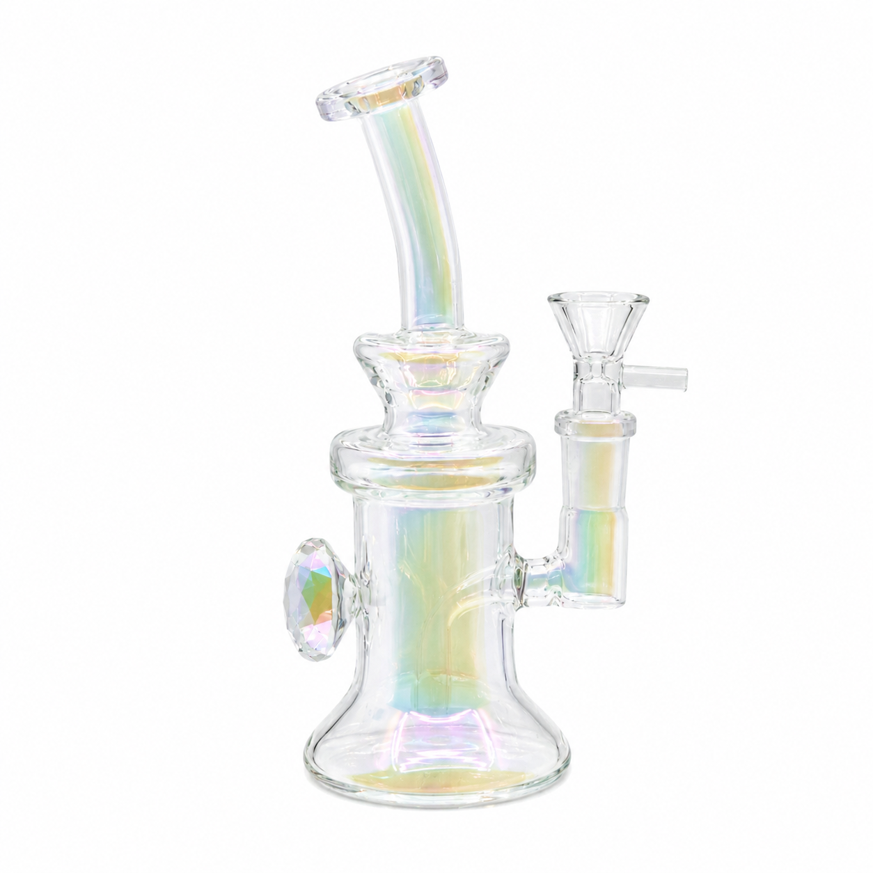 6 INCH METALIC DIAMOND LOCKET ATTACHED DAB RIG