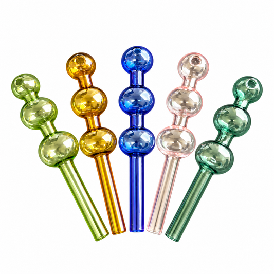 8" Triple Bowl Glass Oil Burner Pipe