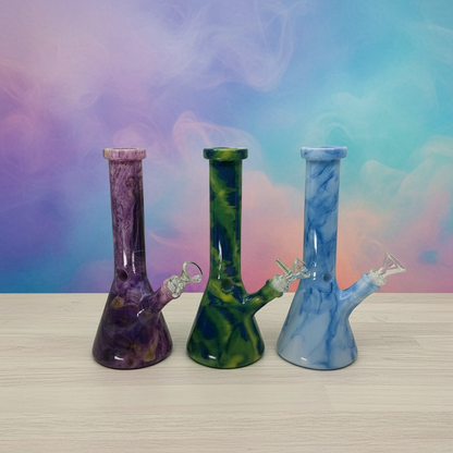 10" Multi-Color Ceramic Beaker Bong - RK Quality Glass