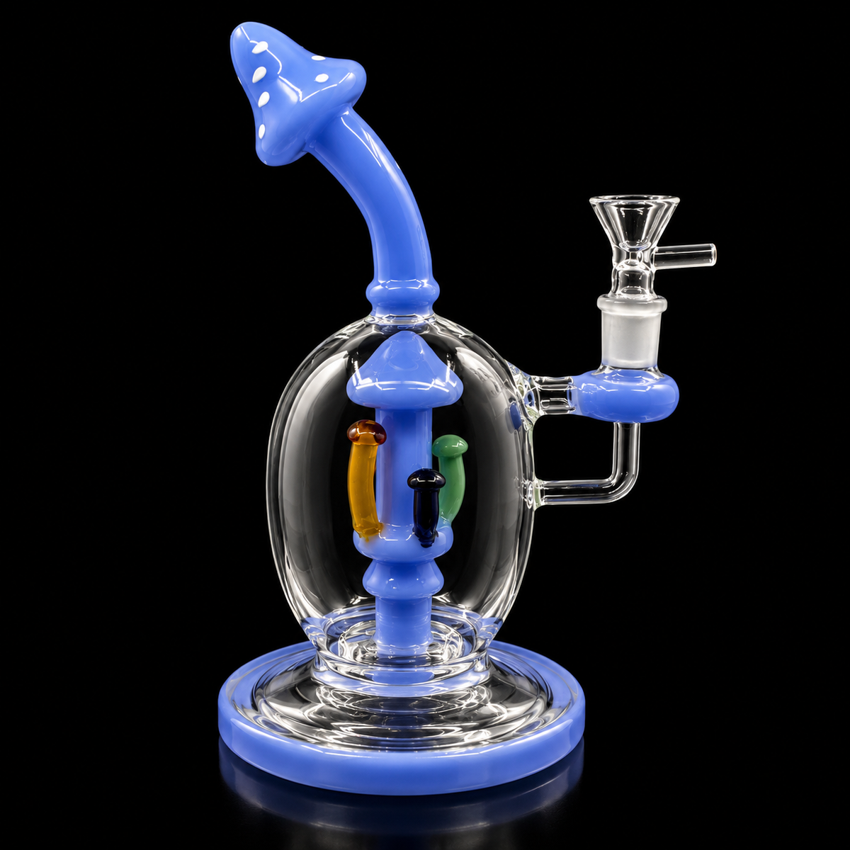 Bent Neck Mushroom Percolator Glass Dab Rig Wholesale RK Quality Glass