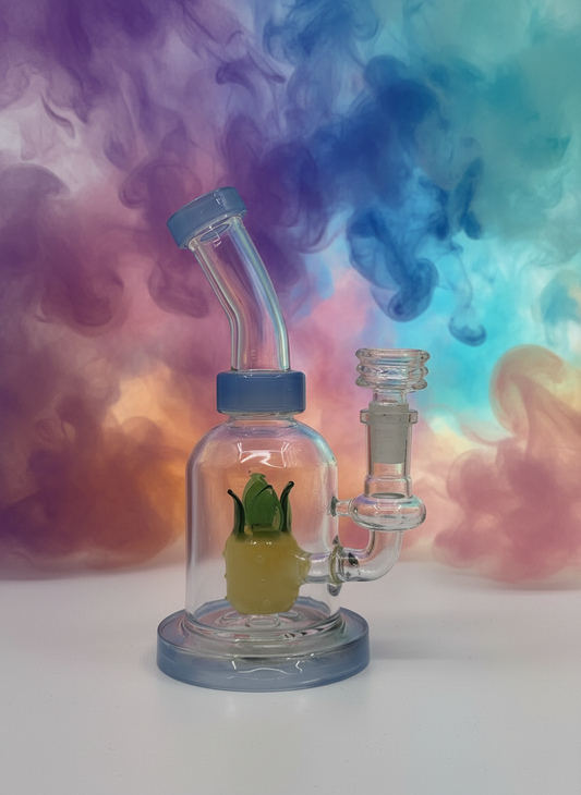 7” Pineapple Insert Bent Dab Rig - RK Quality Glass