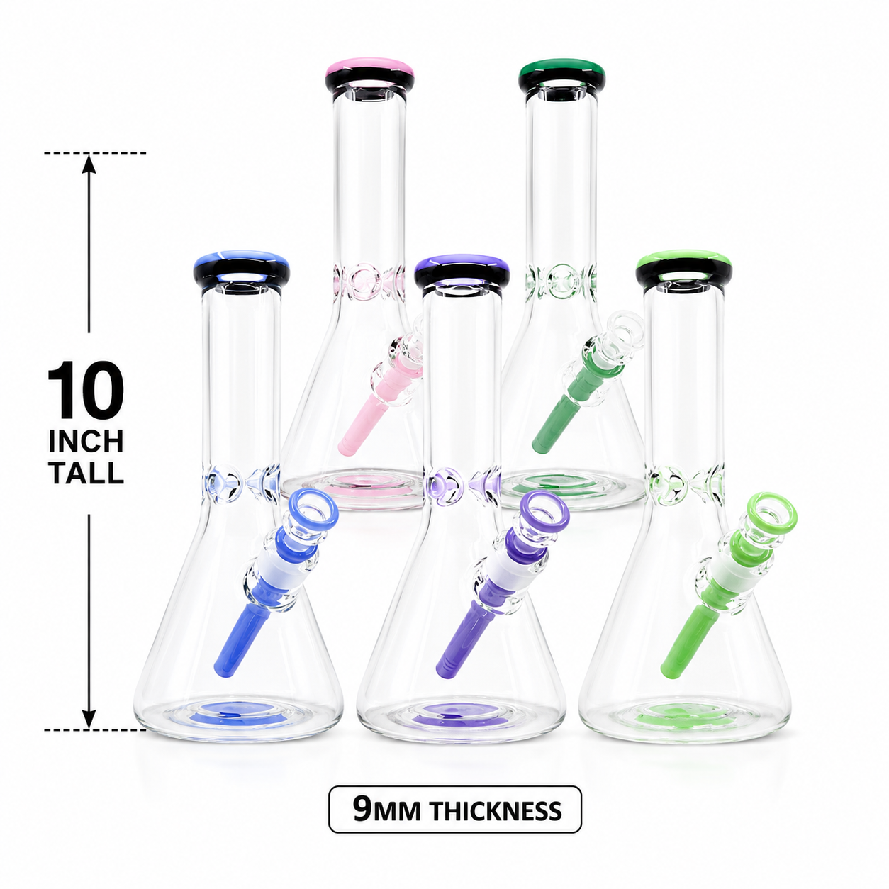 10 Inch 9mm Thick Glass Beaker Bong Wholesale RK Quality Glass