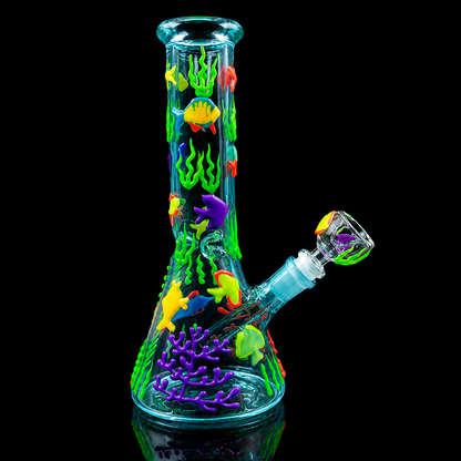 10 Inch Glow In The Dark Art Beaker Bong