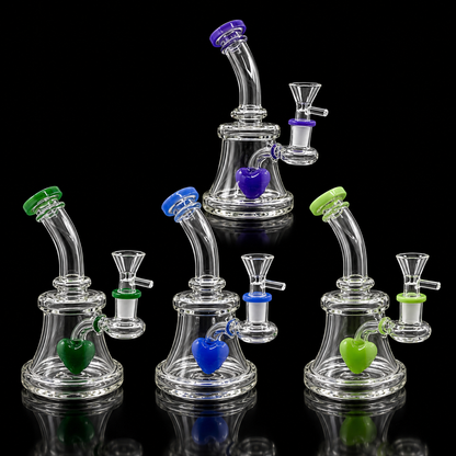 Heart Percolator Glass Dab Rig