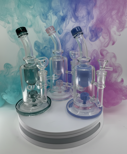 Double Shower Head Bent Dab Rig Wholesale - RK Quality Glass