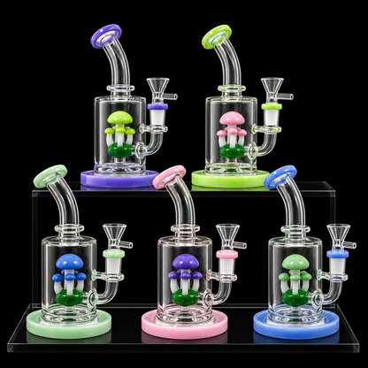 Bent Neck Mushroom Garden Glass Dab Rig Wholesale RK Quality Glass