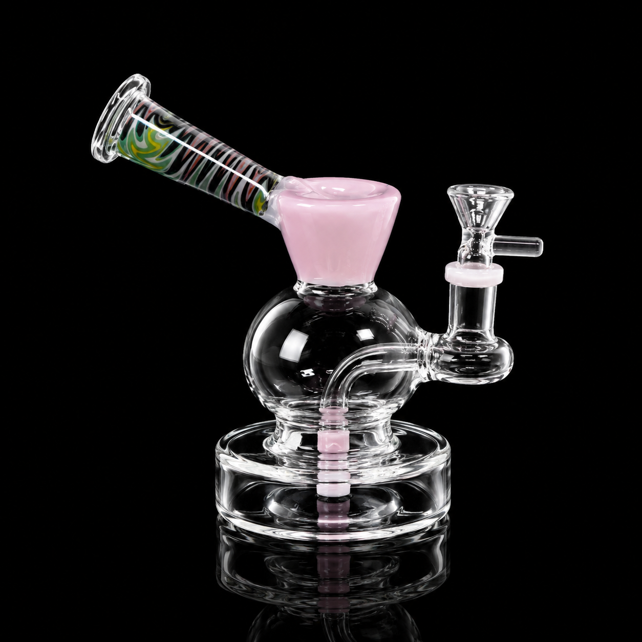 7 Inch Color Accent Bubble Glass Dab Rig