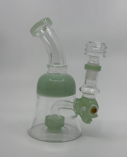 6" shower head slime dab rig with outside character art - RK Quality Glass