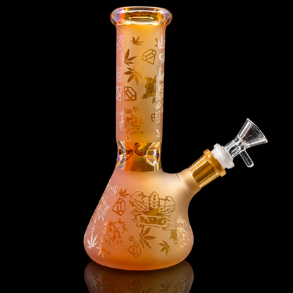 Frosted Pattern Glass Beaker Bong Wholesale RK Quality Glass