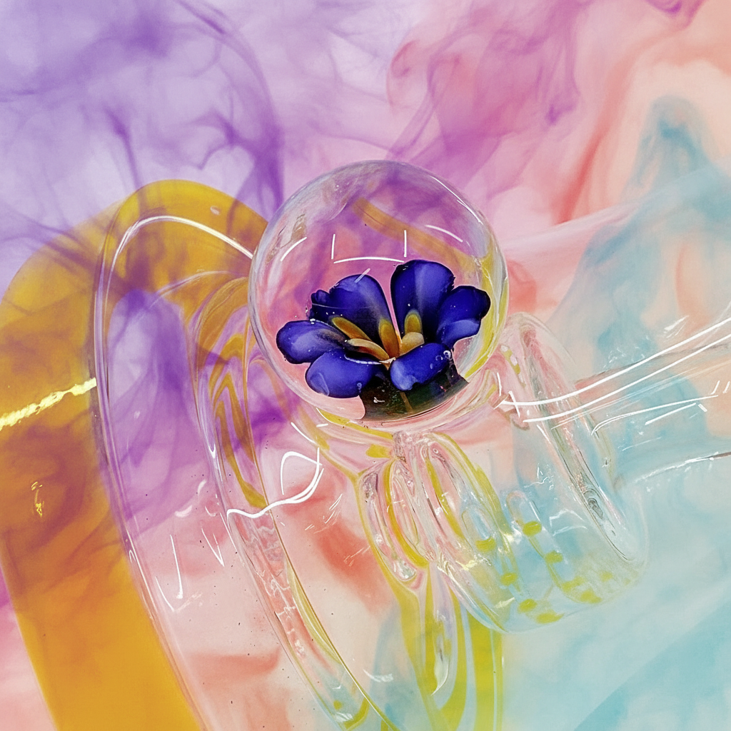 8.5" in Flower Face Dab Rig - RK Quality Glass