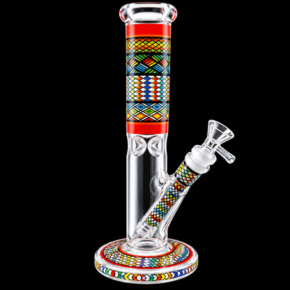 10 - Inch Rainbow Mosaic Straight Tube Bong