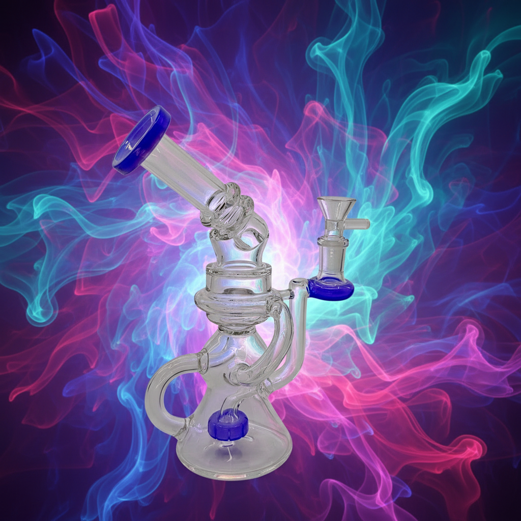 8" Side Carb Recycler Dab Rig Wholesale - RK Quality Glass