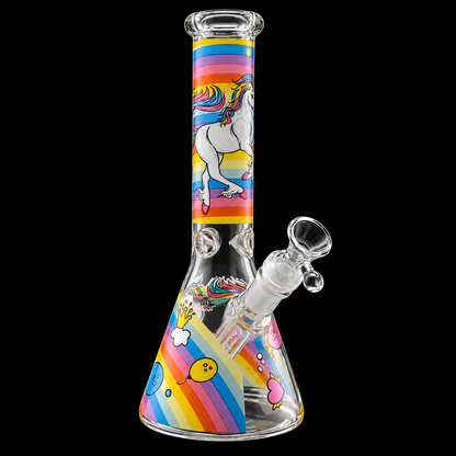10 - Inch Colorful Unicorn Beaker Base Glass Water Bong