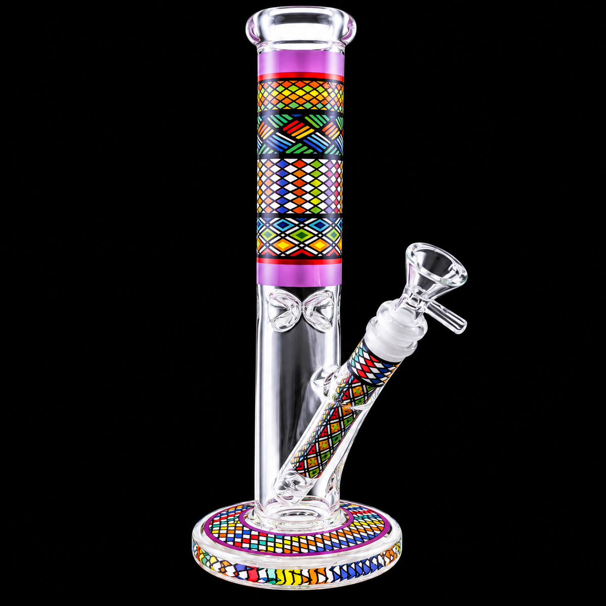 10 - Inch Rainbow Mosaic Straight Tube Bong