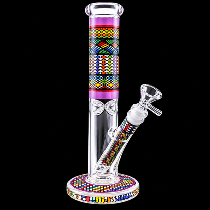 10 - Inch Rainbow Mosaic Straight Tube Bong