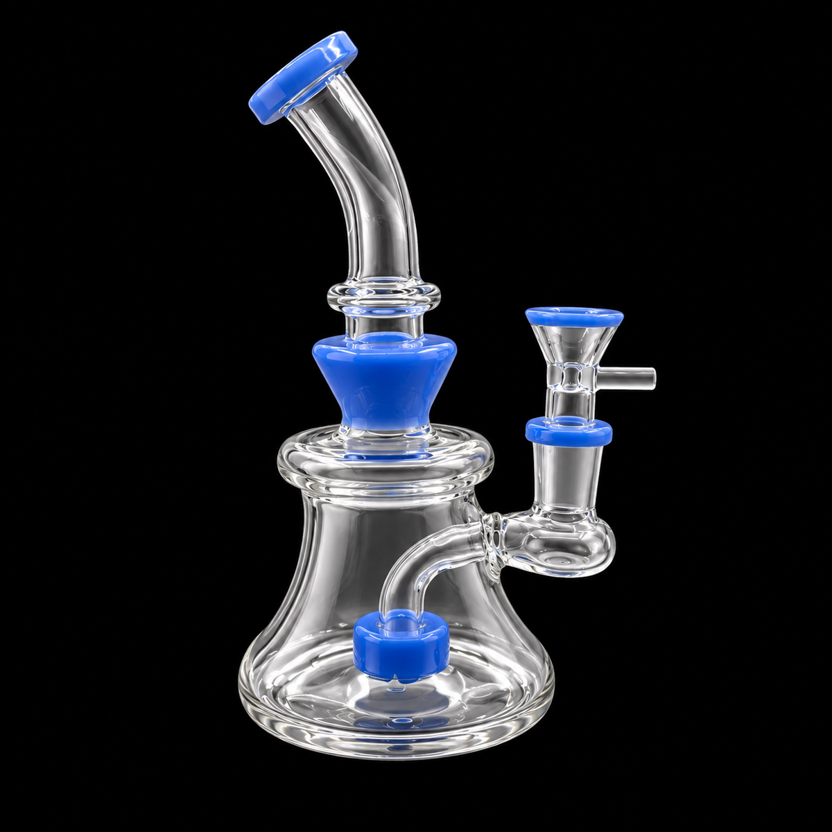 Bent Neck Bell Base Glass Dab Rig with Showerhead Percolator Wholesale RK Quality Glass