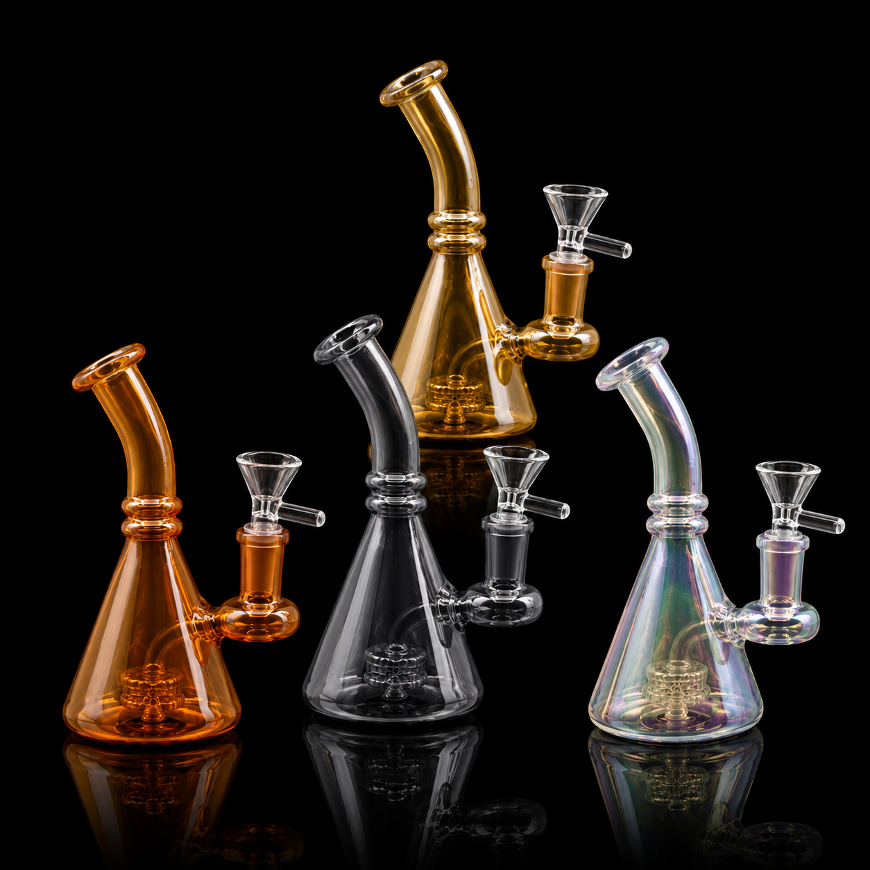 5 Inch Showerhead Perc Color changing Mini beaker Bong