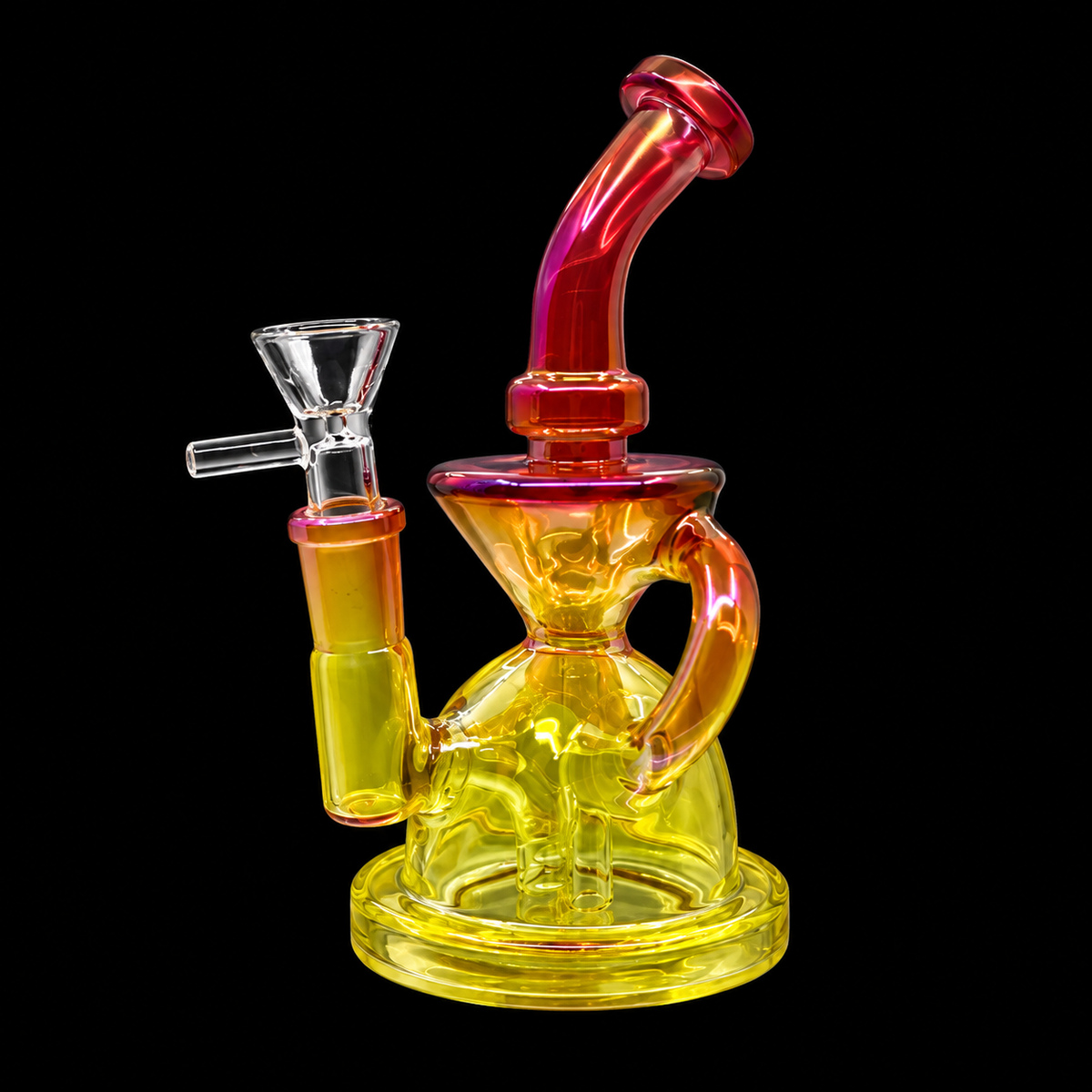 Iridescent Hourglass Recycler Dab Rig Wholesale RK Quality Glass
