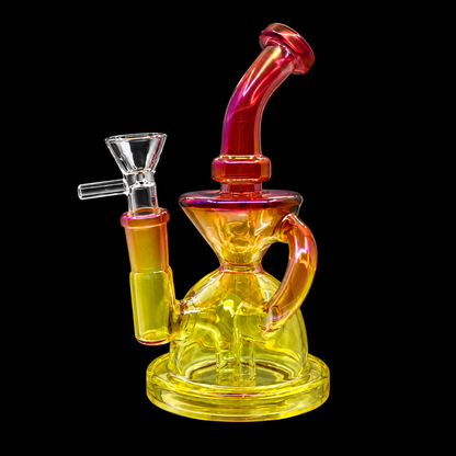 Iridescent Hourglass Recycler Dab Rig Wholesale RK Quality Glass