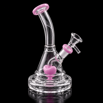 Heart Perc Bent Neck Glass Dab Rig Wholesale RK Quality Glass