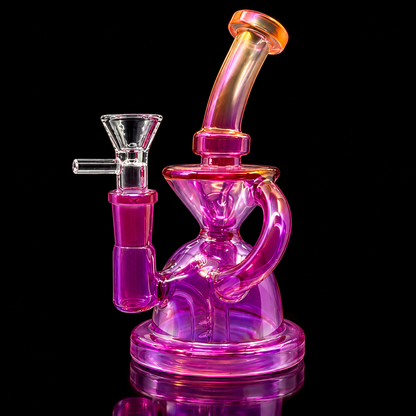 Iridescent Hourglass Recycler Dab Rig Wholesale RK Quality Glass