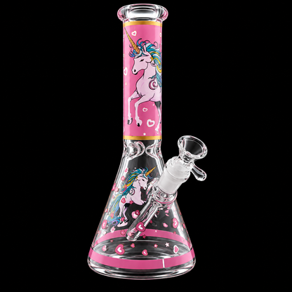 10 - Inch Colorful Unicorn Beaker Base Glass Water Bong