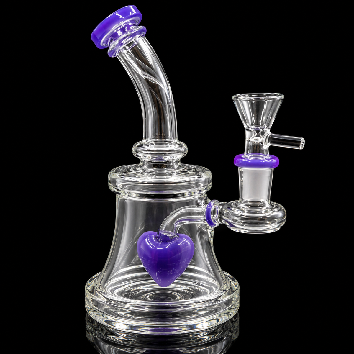 Heart Percolator Glass Dab Rig