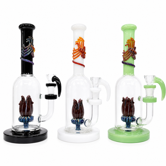 10 Inch flowers shower head color dab rig