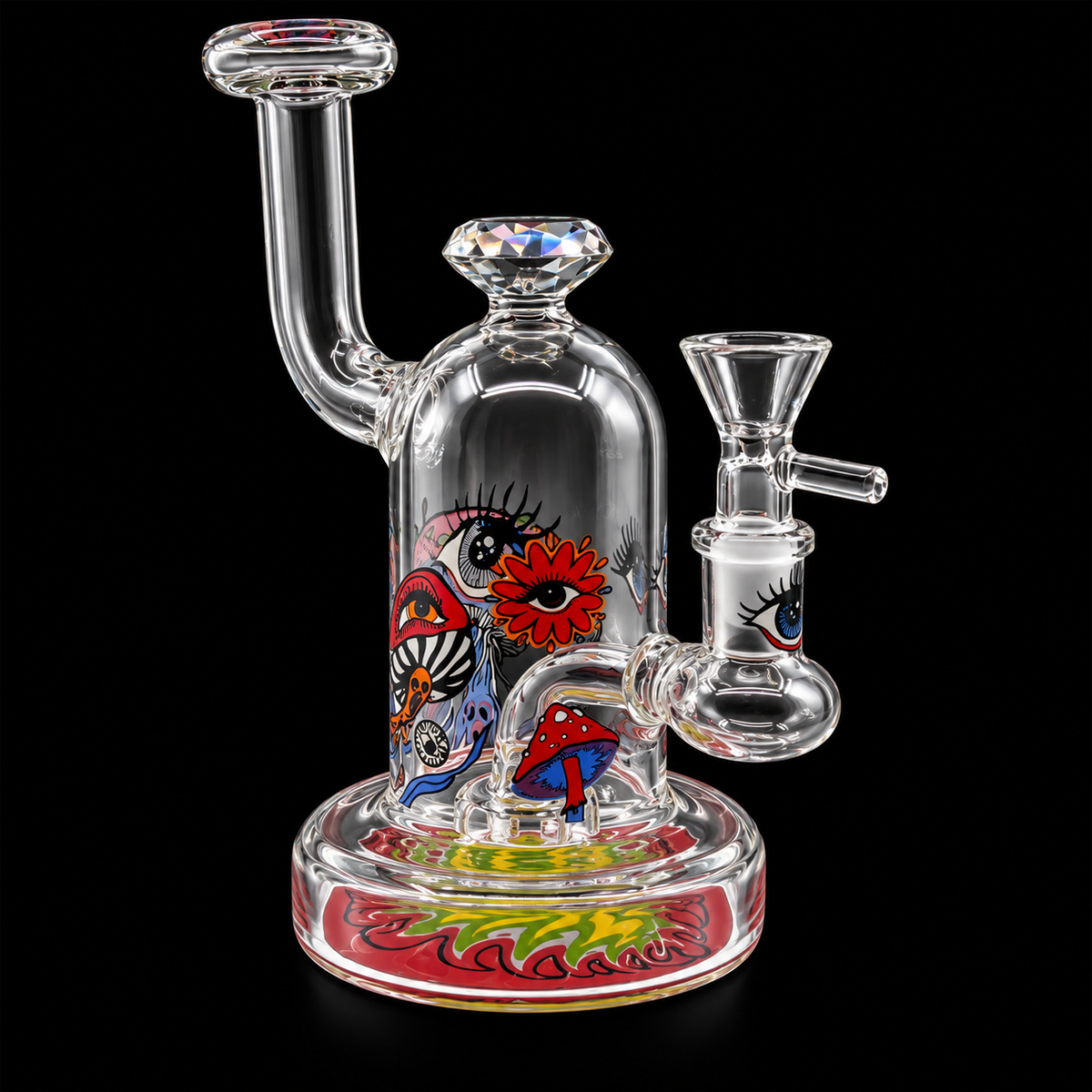Psychedelic Mushroom & Eye Glass Dab Rig Wholesale RK Quality Glass