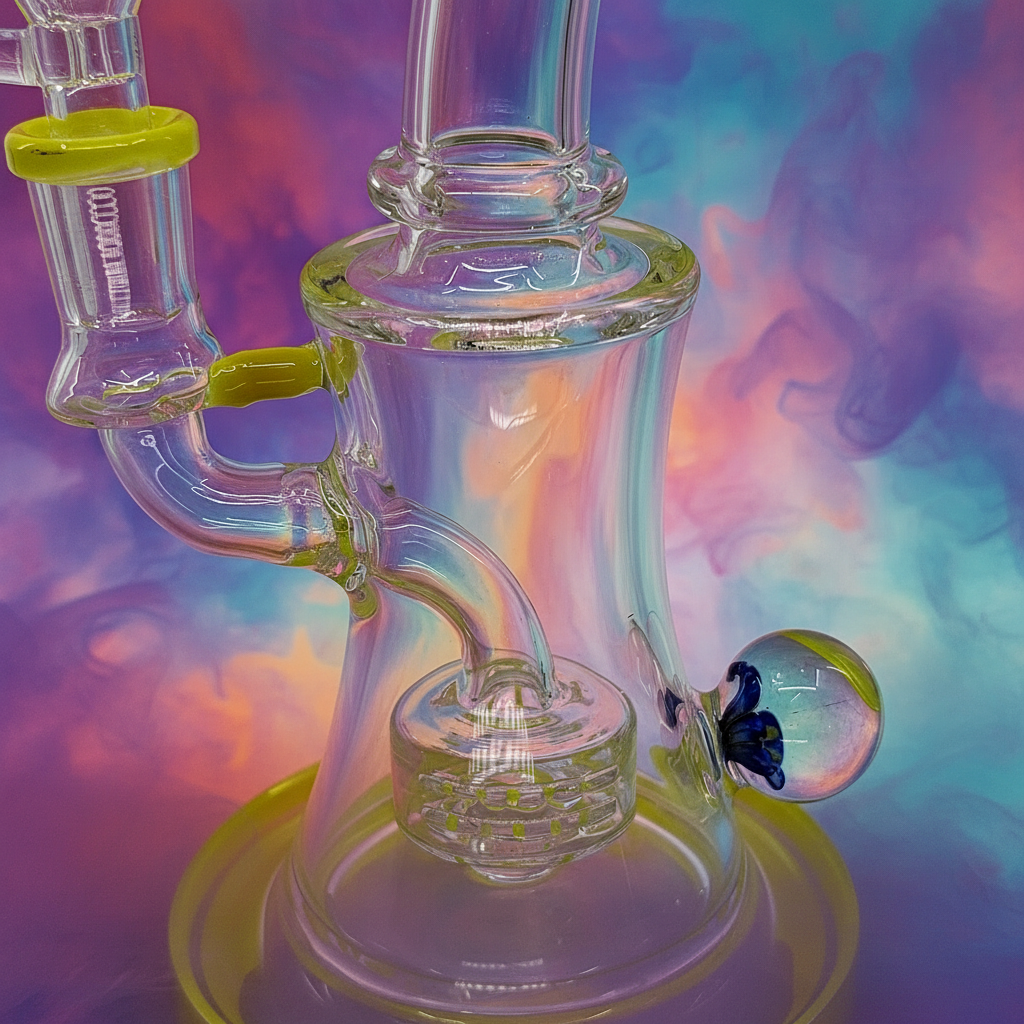 8.5" in Flower Face Dab Rig - RK Quality Glass