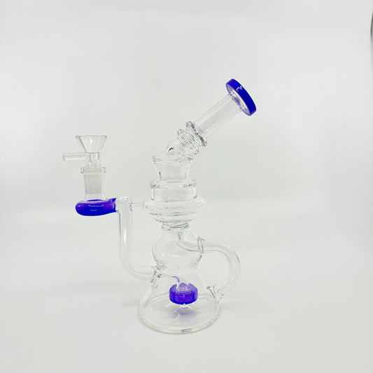 8" SIDE CARB RECYCLE DAB RIG - WP242 - RK Quality Glass