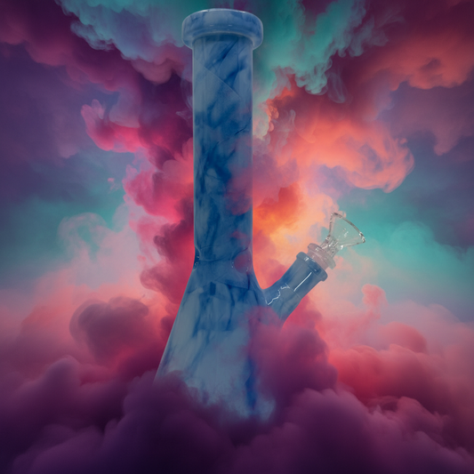 10" Multi-Color Ceramic Beaker Bong - RK Quality Glass