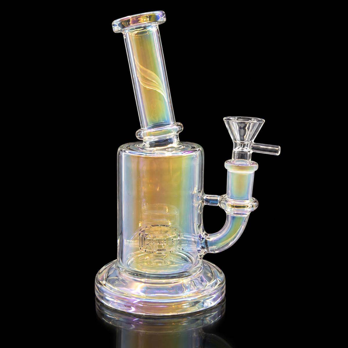 Iridescent Glass Dab Rig with Showerhead Percolator