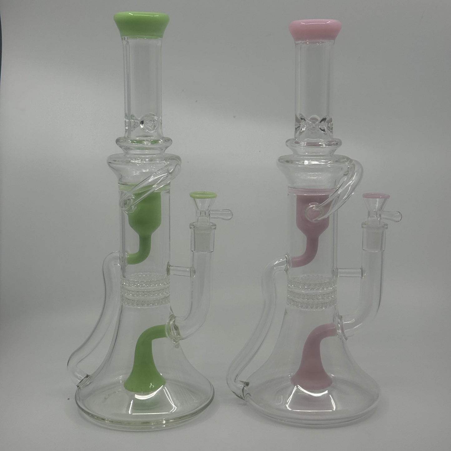 14 Inch Double Percolator Recycler Beaker Bong