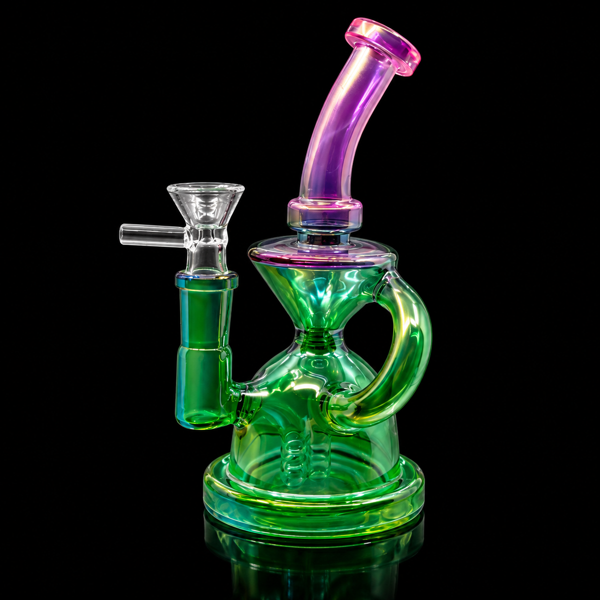 Iridescent Hourglass Recycler Dab Rig Wholesale RK Quality Glass