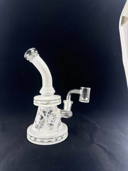 8” Frosted dab rig - WP157 - RK Quality Glass
