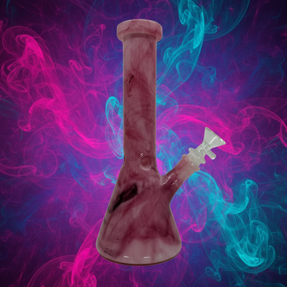 10" Multi-Color Ceramic Beaker Bong - RK Quality Glass