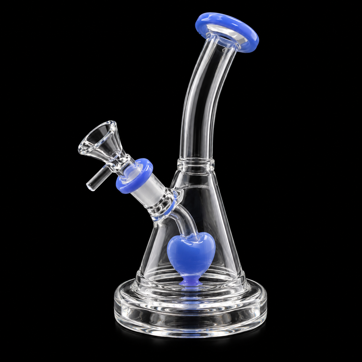 Heart Perc Bent Neck Glass Dab Rig Wholesale RK Quality Glass