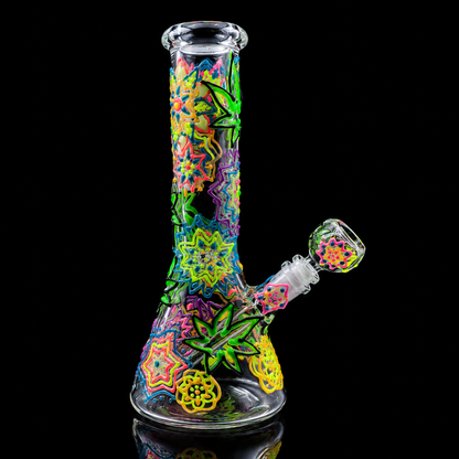 10 Inch Glow In The Dark Art Beaker Bong