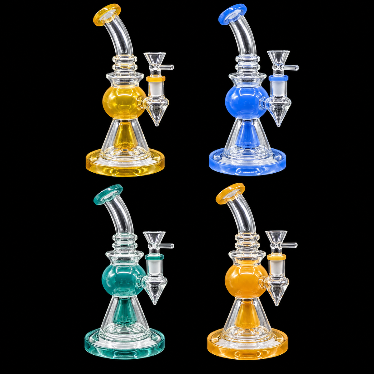 Bubble Chamber Bent Neck Glass Dab Rig Wholesale RK Quality Glass