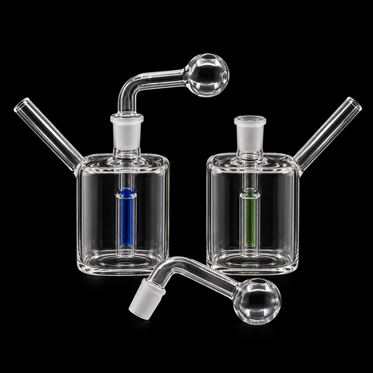 Clear Glass Oil Burner Bubbler with Removable Bent Bowl Wholesale RK Quality Glass