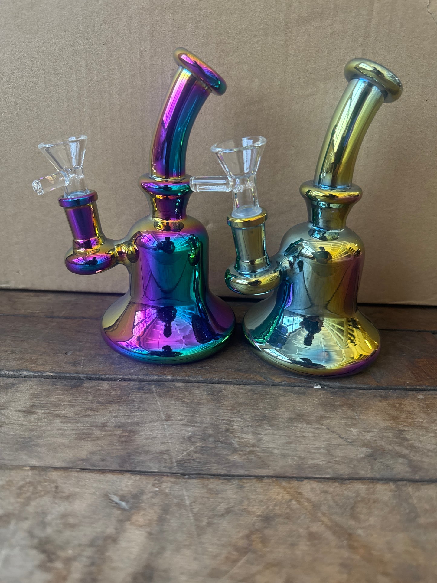 690 RKQG15 8” matalic shower head bent dab rig