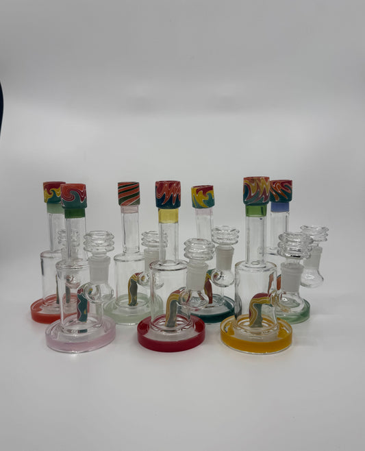 6" color art mini straight dab rig