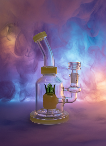 7” Pineapple Insert Bent Dab Rig - RK Quality Glass