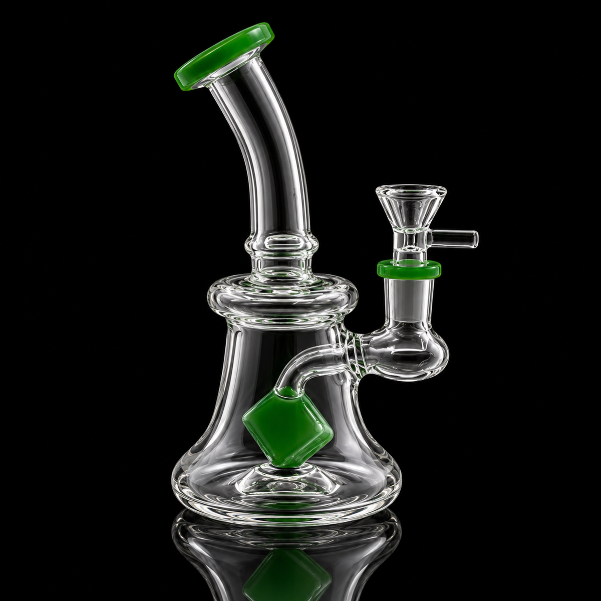 Cube Perc Bent Neck Glass Dab Rig Wholesale RK Quality Glass