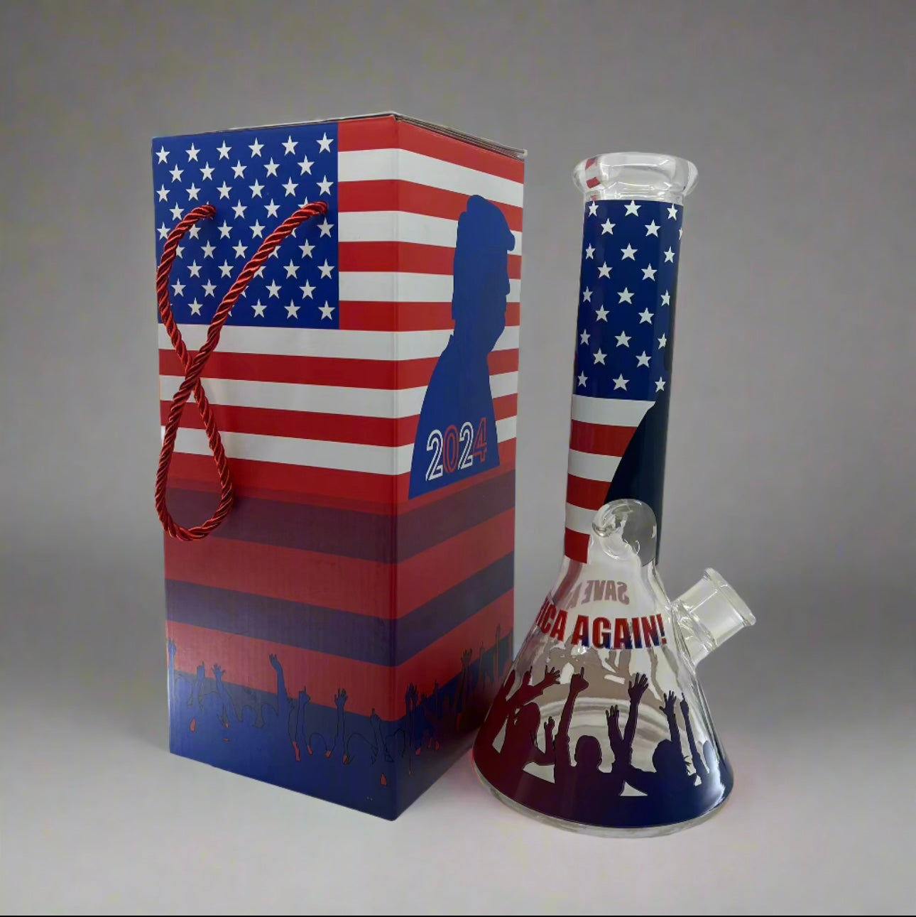 2036 RKQG 12” Save America again 2024 TRUMP bong box