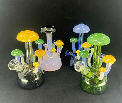 8” mushrooms dab rig - WP223 - RK Quality Glass