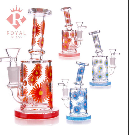 6” flowers art dab rig - WP219 - RK Quality Glass