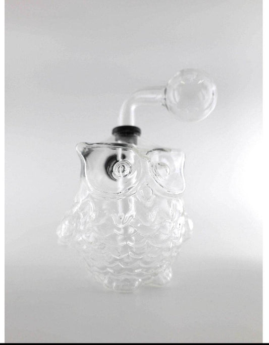 Owl face clear Oil burner - OB07 - RK Quality Glass